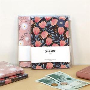 [핑크풋] 꽃길 지퍼 가계부 캐시북 알뜰