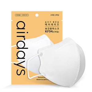 에어데이즈 마스크 KF94 새부리형 마스크 소형 10매 화이트