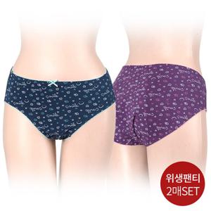 [블루핀] 여성 면스판 위생팬티 생리팬티 안심 그날팬티 2매