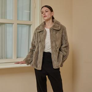 [유로모피] 밍크 카라 티노 하프 코트 7color