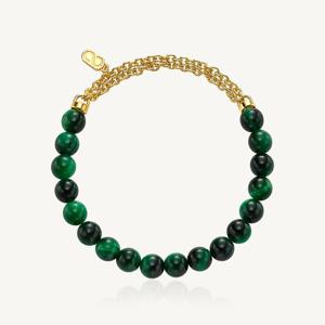 수앤진골드 그린 호안석 6mm 체인 팔찌 24K 순금 3.75g