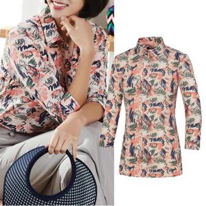 콜핑 여성 여름 패턴 7부셔츠