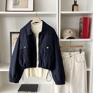 레오 여성 카라넥 간절기 드롭숄더 바람막이 JR-WJP-3138-네이비