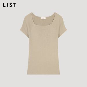 [리스트] 딥 라운드넥 반팔 니트_TSKPOO62700_BE