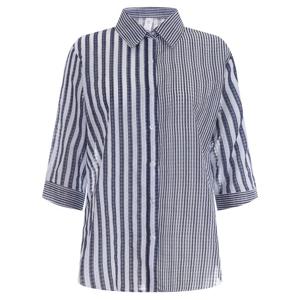 샵앤) 모리여성 여름 반팔 셔츠 블라우스 BLS-WNB-12026-네이비