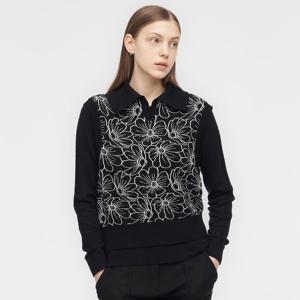 [링스] 여성 꽃패턴 자카드 베스트 L21D3SV251_BK