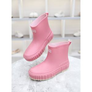 [블리아르]라운드 심플 여성 숏 레인부츠 4cm BLMD57001