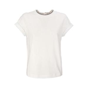 브루넬로 쿠치넬리 콘트라스트 트리밍 반팔 티셔츠 M0T18BD200C1