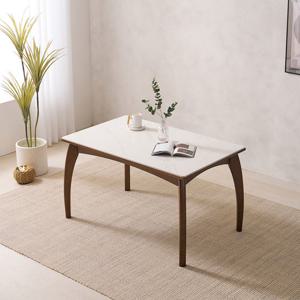 소티디자인 세이지 폴리싱 세라믹 4인 식탁 원목 테이블 월넛 프레임 화이트유광 상판