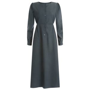 샵앤) 여성 밴딩 어깨셔링 롱 원피스 EGG-WDR-12132-진그레이