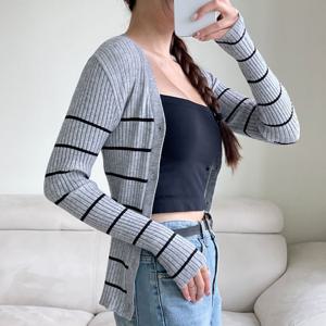 샵앤) 여성 단가라 골지 니트 가디건 21DS-WCD-3779-그레이