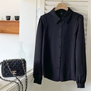 샵앤) 여성 세로 셔링 소매 블라우스 REI-WBL-3886-블랙