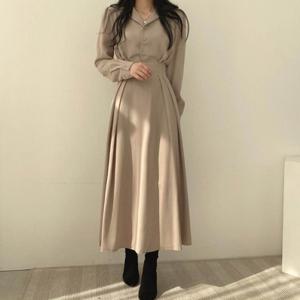 [리빌모아]여자 실루엣 라인 밴딩 롱 원피스 LDW-OPA-SSIS585-연