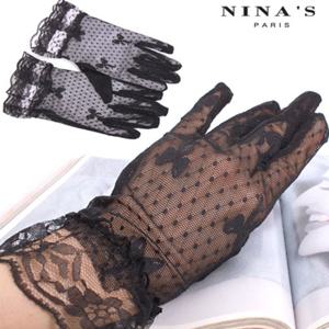 예식파티용 블랙레이스망사장갑(N4S141)