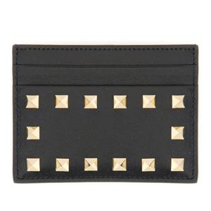 발렌티노 블랙 레더 락스터드 카드 지갑 5W2P0486BOL 0NO