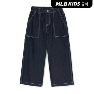 [택가99,000원][MLB키즈 공식] 25SS 데님라이크 8부 팬츠 NY (Navy) 7ADPB0551-50NYS