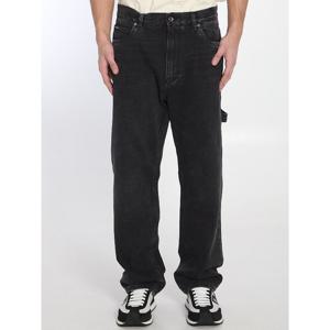 돌체앤가바나 로고 플라크 오버 블랙 데님 진 GP0P9D G8MI3 S90