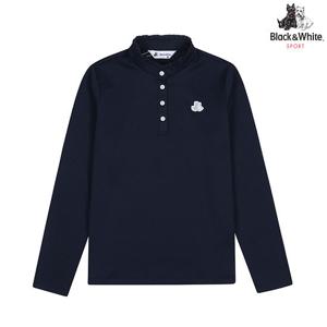 [블랙앤화이트] 여성 변형 카라 솔리드 티셔츠 9025LZSP_NAVY