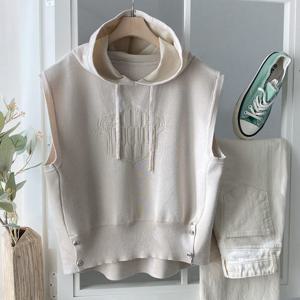 샵앤) 여성 레이어드 간절기 캐주얼 후드 니트 조끼 DGB-WVS-4198-베이지