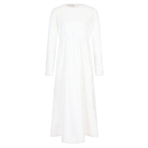 샵앤) 여성 봄나들이 러블리 셔링 노카라 뒷단추 롱 원피스 NARU-WDR-20354-아이보리