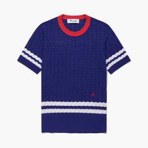 [르꼬끄골프] 여성 스카시 조직 반팔 스웨터 (GQ122LKP31)