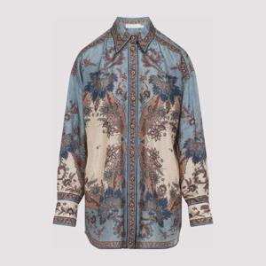 짐머만 플로럴 프린트 데님 버튼업 칼라드 셔츠 3498TSS253 BLU
