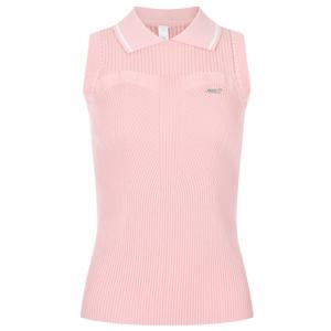 샵앤) 여성 카라넥 프리미엄 SS 골지 니트 조끼 LB-WVS-20520-핑크