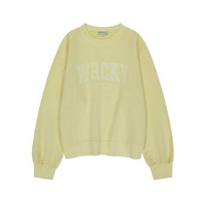 와키윌리긴팔티 KQJ WA2501CR63LY 우먼스 세미오버핏 피그먼트 맨투맨 옐로우