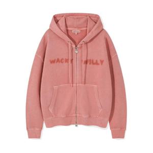 와키윌리후드집업 KQJ WA2501HZ62PI 우먼스 피그먼트 워싱 세미오버핏 후드집업 핑크
