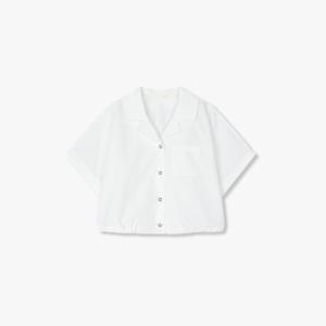 [지컷]오픈 칼라 하프 슬리브 크롭 셔츠(7255360101)