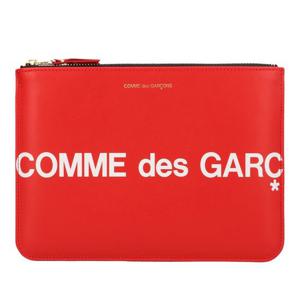 꼼데가르송 콘트라스팅 로고 지퍼 파우치 SA5100HL RED