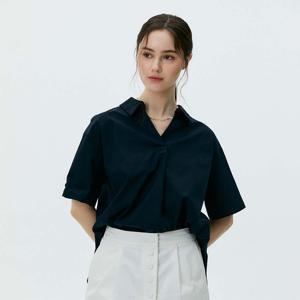 샵앤) 여성 앞뒤 V 카라넥 소매 버튼홀 반팔 블라우스 CL-WBL0317