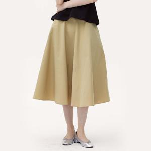 샵앤) 여성 허리밴딩 앞트임 집업 A라인 볼륨 롱 스커트 CL-WSK0216