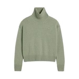 아미 하트 로고 퍼널 넥 니트 그린 UKS444 KN0028 303