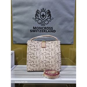 [몽크로스]BEST 몽크로스 레터링패턴 자가드버킷백 WT99196(베이