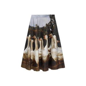 모스키노 그래픽 프린트 플레어 미디 스커트 251EA01020553 1888 TP934663334