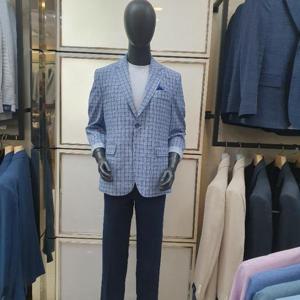 런던포그 HL01 네이비 체크패턴 프린트 워셔블자켓 LPAJA790