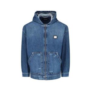 돌체앤가바나 로고 태그 후드 데님 재킷 G9BLDDG8ME8 S9001 TP934523731