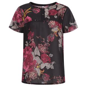 샵앤) 국산 여성 라운드넥 단추 2반팔 블라우스 YF-WBL-20666-블랙