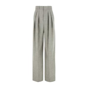 생로랑 하이 웨이스트 플리츠 와이드 체크 팬츠 824389Y5K32 12