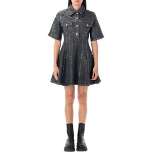 가니 포일 데님 미니 원피스 J18026986 006