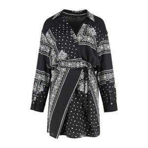 핀코 블랙 밴다나 랩 셔츠원피스 104665A2CK Z1T