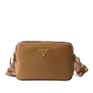 프라다 브라운 가죽 골드톤 로고 크로스바디 백 1BH082VDNM 2DK