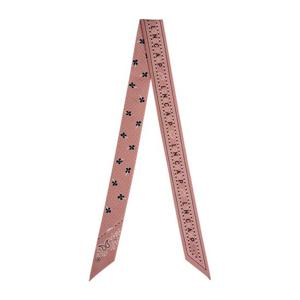 롱샴 핑크 플로럴 프린트 실크 스카프 51044 GSOP96