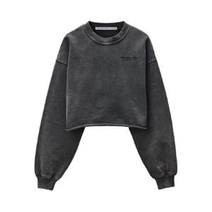 알렉산더왕 로고 자수 크롭 스웨트셔츠 1CC3251081011