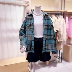 [시에로]SI1SHF202_뒷넥 가죽 패치 허리 조임 체크셔츠