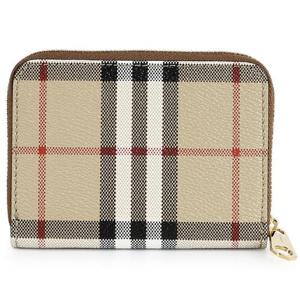 디몬트 버버리 여성 체크 레더 지퍼 코인 반지갑(베이지) 8070600 A9534