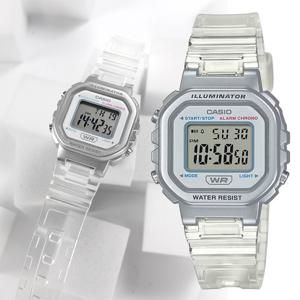 카시오 투명 클리어 학생 미니 경량 LA-20WHS-7A 아동 전자 시계