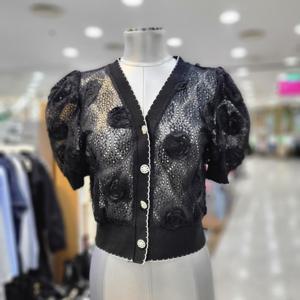 [에고이스트]꽃 장식 포인트 니트 가디건 ER3JK700_DG