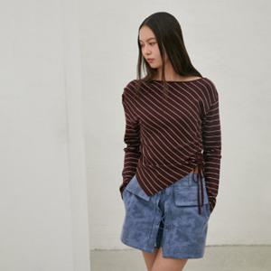 [에고이스트]셔링 언발 밑단 슬림 풀오버 니트EQ3KL865I_DG